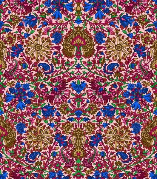 Цветочный Узор Пейсли Бесшовные Орнаментальные Индийские Узоры Ткани Красочный Фон — стоковое фото