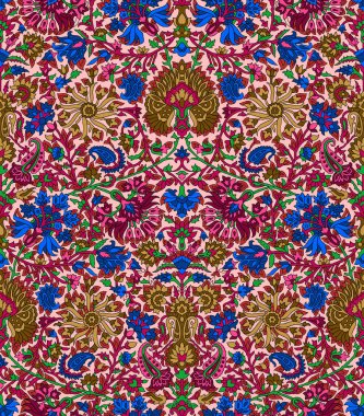 Paisley Çiçek deseni. Kusursuz Hint kumaşı desenleri. renkli arkaplan