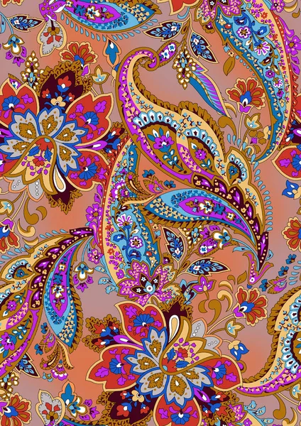 Paisley Floral Pattern Padrões Tecido Indiano Ornamental Sem Costura Fundo — Fotografia de Stock