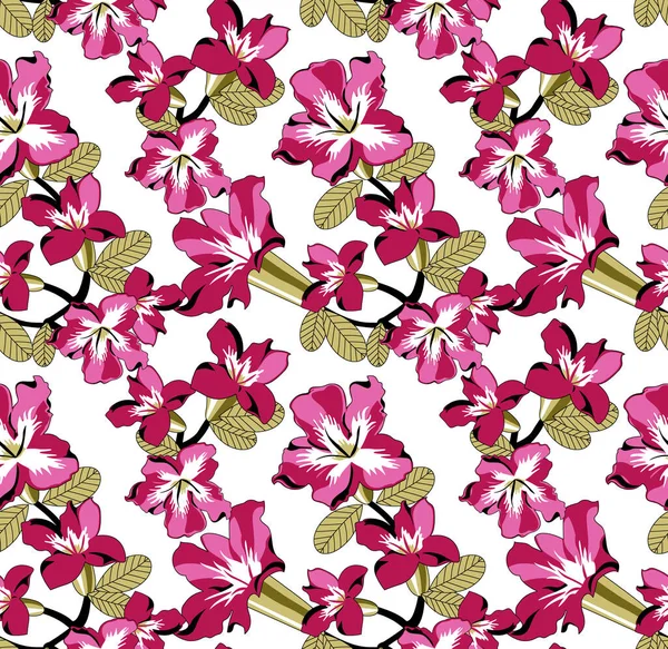 Nahtloses Muster Mit Frühlingsblumen Und Blättern Handgezeichneter Hintergrund Blumenmuster Für — Stockfoto