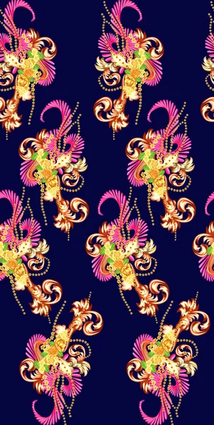 Colorful Paisley Pattern Textile Cover Wrapping Paper Web Ethnic Wallpaper — Stock Photo, Image