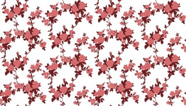 Çiçeksiz desenli, farklı çiçek ve yapraklı. Siyah-beyaz botanik çizim el boyaması. Tekstil baskısı, kumaş örneği, ambalaj kağıdı..