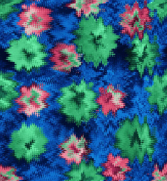 Modèle Sans Couture Style Batik Tirage Main Encre Texturé Fond — Photo