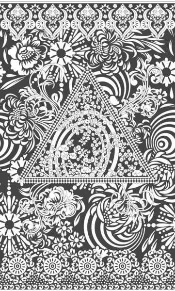 神奇的面料背景 半色调花束 花卉插画 植物构图 纺织品和数字印刷的抽象背景 — 图库照片
