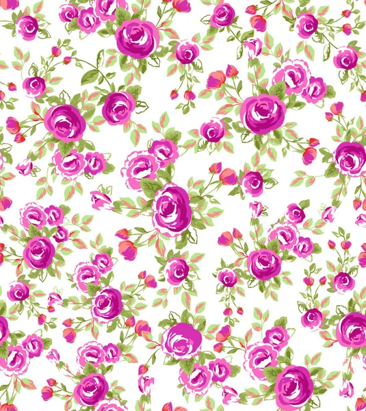 Floral Seamless Pattern Texture Effect Indian Ornament Vector Decorative Flowers — Stock Photo, Image