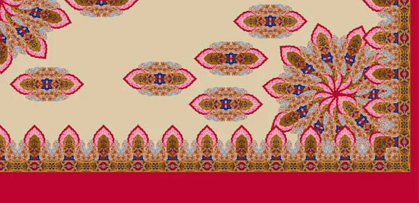 Ornamenatl Paisley Nahtlose Muster Textur Effekt Indisches Ornament Zierblumen Und — Stockfoto