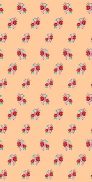 Цветочный Бесшовный Узор Эффект Текстуры Индийский Орнамент Векторные Декоративные Цветы — стоковое фото