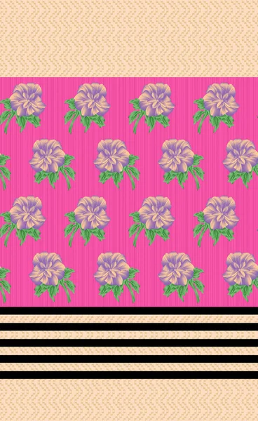 Φωτογραφία Λουλούδι Χρώμα Μοτίβο Εικόνα Ψηφιακή Πολύχρωμα Γραφικά Χαριτωμένο Εικονογράφηση — Φωτογραφία Αρχείου