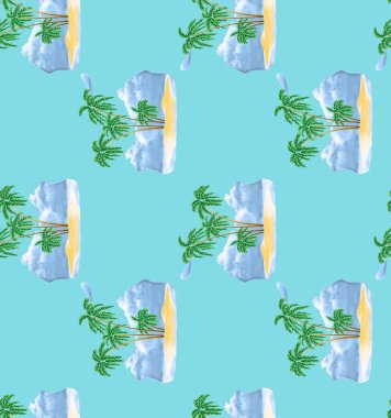 Cyan renkli ağaç deseni. Doğa dostu ağaçlar.