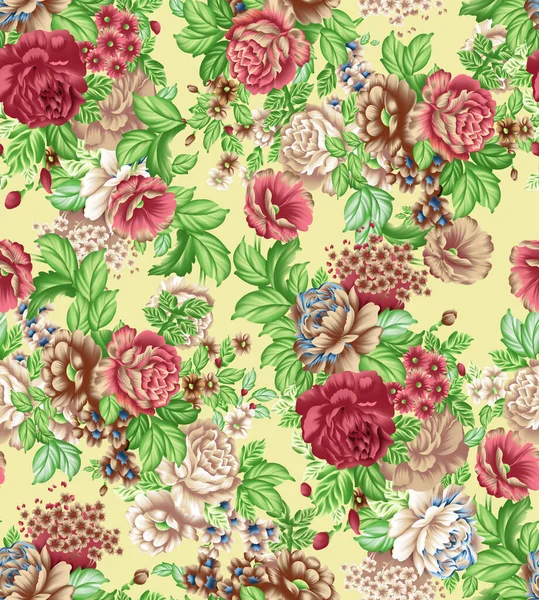 Bloemen Naadloos Patroon Textuur Effect Indiaas Ornament Vector Decoratieve Bloemen — Stockfoto