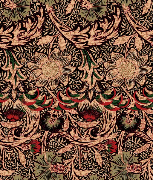 オーナメントペイズリーシームレスパターン テクスチャ効果 インドの装飾品 装飾用の花とペイズリー 民族性 デザイン 現代のファッション — ストック写真