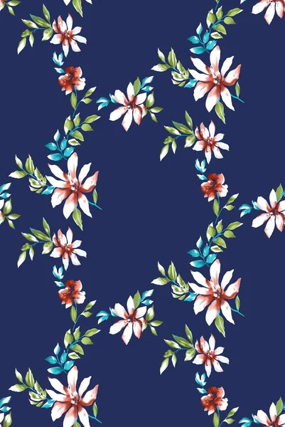 Floral Nahtlose Muster Textur Effekt Indisches Ornament Vector Dekorative Blumen — Stockfoto