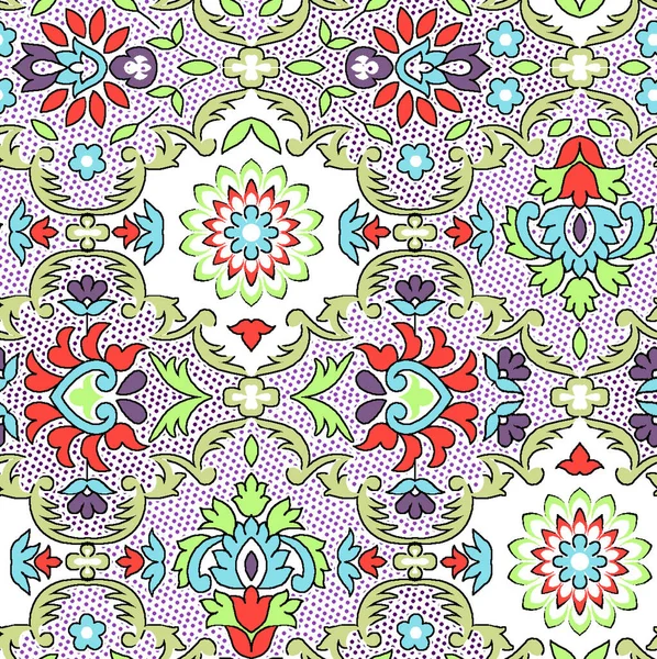 Ornamenatl Paisley Nahtlose Muster Textur Effekt Indisches Ornament Zierblumen Und — Stockfoto