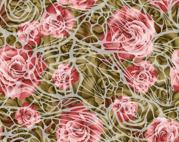 Floral Nahtlose Muster Textur Effekt Indisches Ornament Vector Dekorative Blumen — Stockfoto