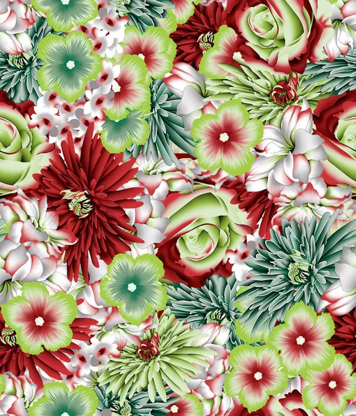 Virágos Zökkenőmentes Minta Textúra Hatás Indiai Dísz Vektor Dekoratív Virágok Stock Fotó