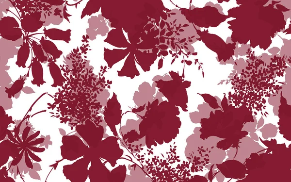 Virágos Zökkenőmentes Minta Textúra Hatás Indiai Dísz Vektor Dekoratív Virágok Stock Kép