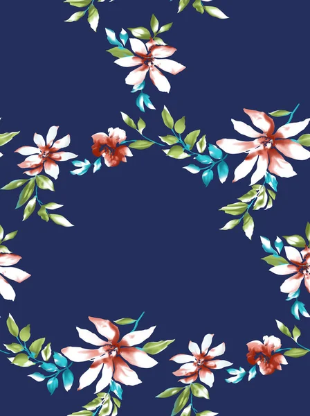 Květinové Bezešvé Vzory Textura Efekt Indická Ozdoba Vektorové Dekorativní Květiny — Stock fotografie