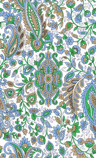 Ornamenatl Paisley Nahtlose Muster Textur Effekt Indisches Ornament Zierblumen Und — Stockfoto