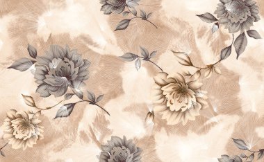 Çiçeksiz desen, doku etkisi. Hint süsü. Vektör dekoratif çiçekler ve Paisley. Etnik tarzda. Tasarım. Modern, moda.