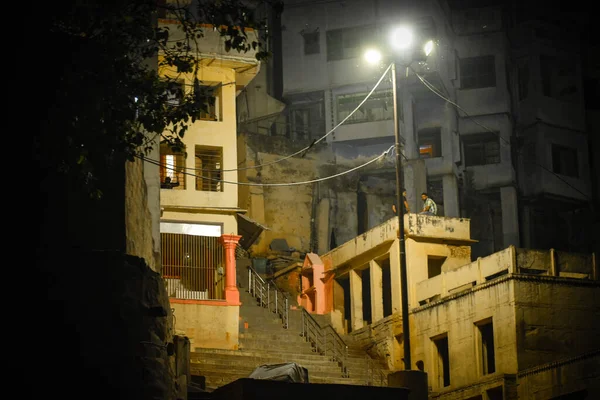 Night view of dusty smoghy bulding .village view .