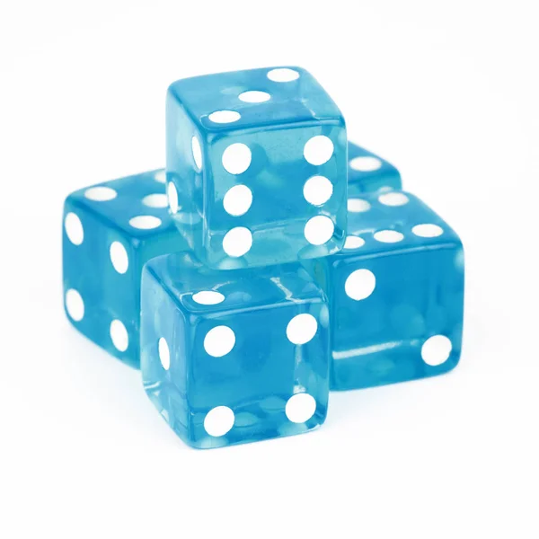 Pile Blue Dice Cutout — Stock Photo, Image