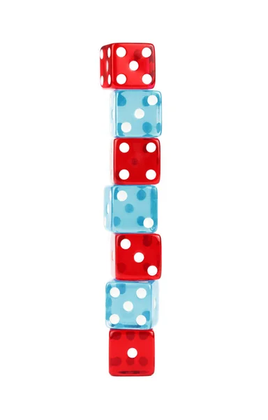 Blue Red Stack of Dice — Stock Photo, Image