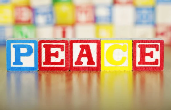 Alphabet Blocks Spelling out Peace