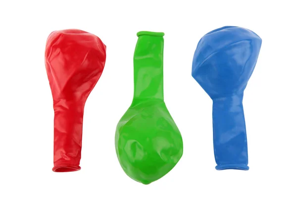 Deflated Red Green Blue Balloons — Stock Photo, Image