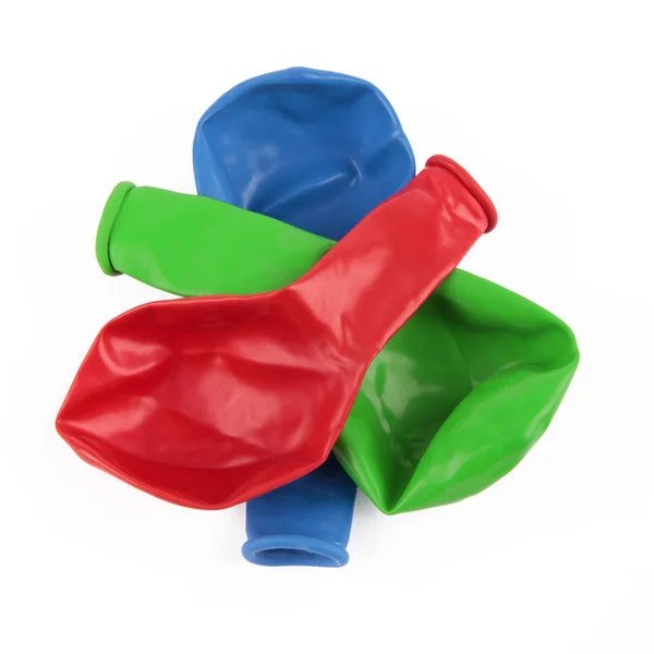 Deflated Red Green Blue Balloons — Stock Photo, Image
