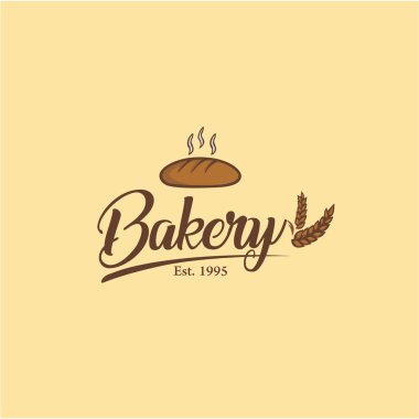 Ekmek ve Logo, işaret, şablon, amblem, düz vektör tasarımı