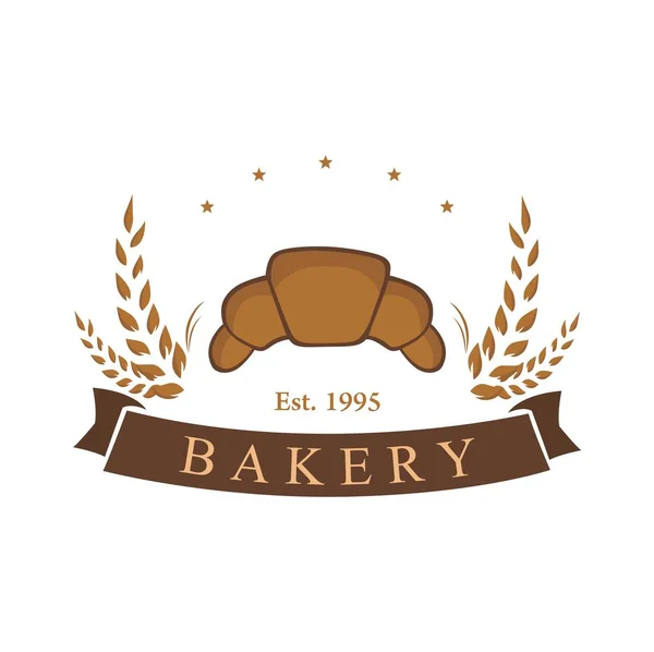 Bakkerij Logo Teken Sjabloon Embleem Platte Vector Design — Stockvector