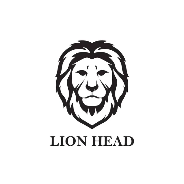 Angry Lion Head Черно Белый Логотип Знак Векторный Дизайн — стоковый вектор