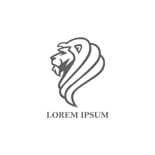 Logo Noir Blanc Tête Lion Colère Signe Conception Vectorielle — Image vectorielle