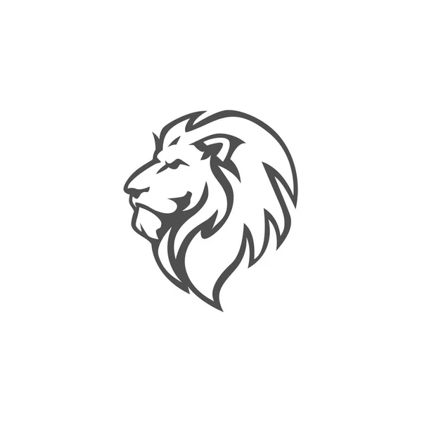 Kızgın siyah ve beyaz Logo, işareti, vektör tasarımı aslan baş