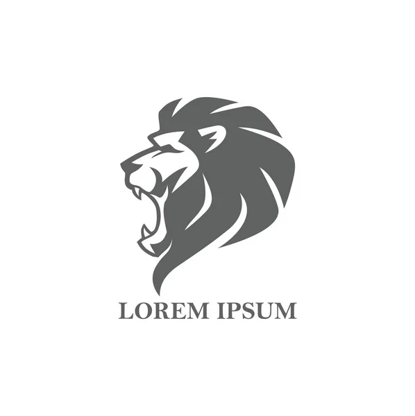 Kızgın siyah ve beyaz Logo, işareti, vektör tasarımı aslan baş