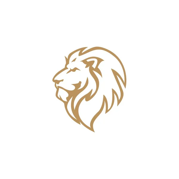 Kızgın altın aslan baş Logo, işareti, vektör tasarımı