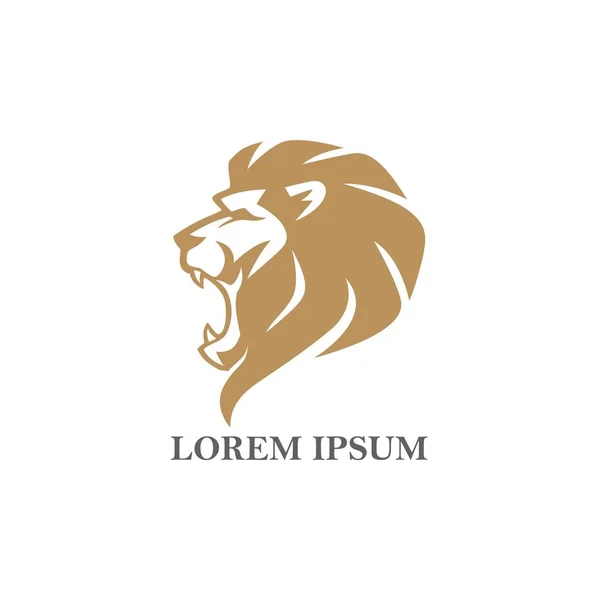 Angry Gold Lion Head Logo Assine Vector Design — Vetor de Stock