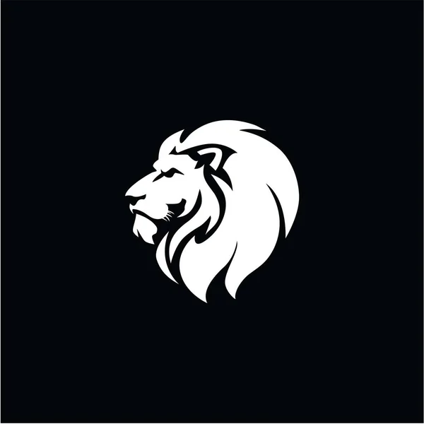 Kızgın siyah ve beyaz Logo, işareti, vektör tasarımı aslan baş
