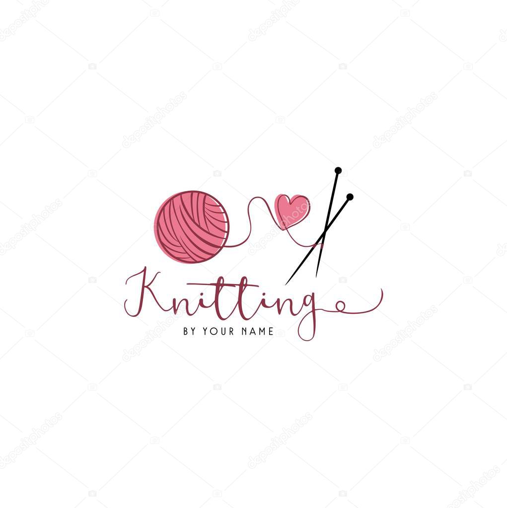 Tailor Sewing Vintage, Needle, Yarn, Fashion Retro Simple Logo Template