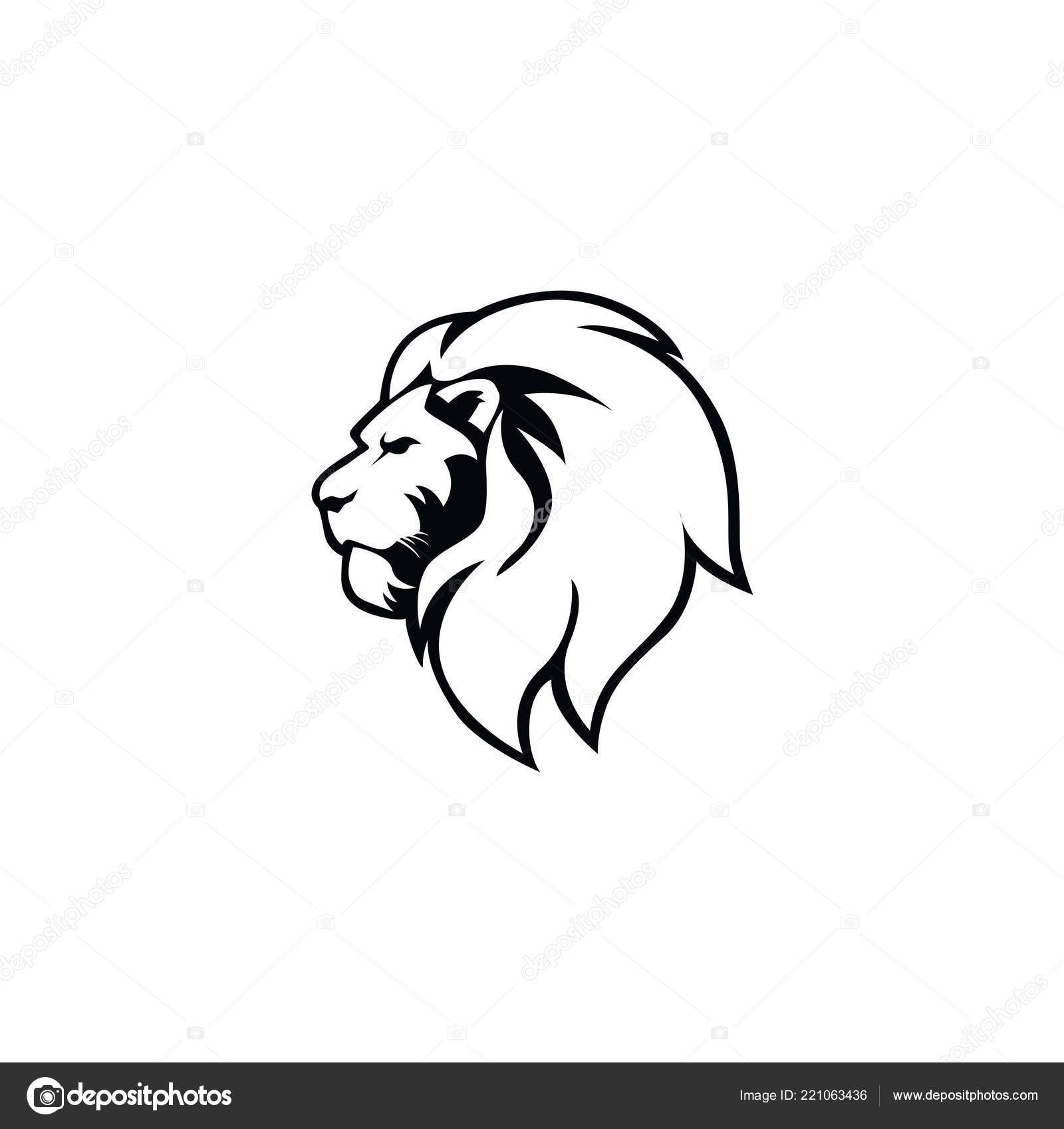 Image vectorielle Logo Noir Blanc Tête Lion Colère Signe Conception  Vectorielle par ©dianpurdi41 - 221063436, image size:1600x1697