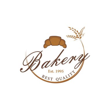 Ekmek ve tatlı Logo, işaret, şablon, amblem, düz vektör tasarımı