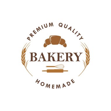Ekmek ve tatlı Logo, işaret, şablon, amblem, düz vektör tasarımı