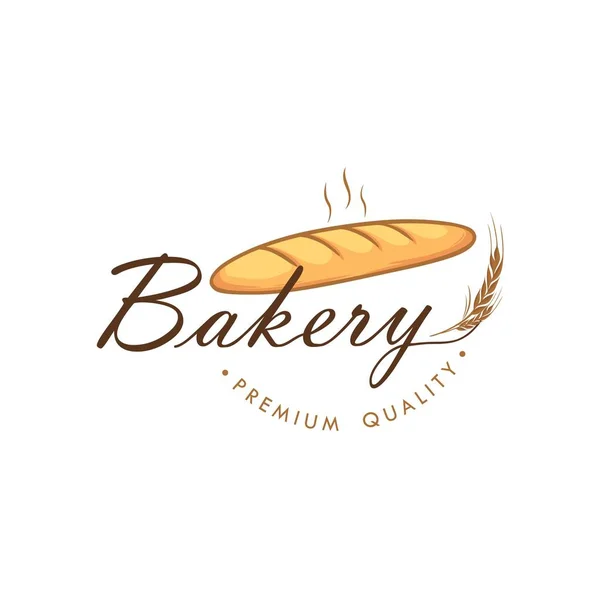 Baguette Bäckerei Und Dessert Logo Schild Symbol Vorlage Emblem Flaches — Stockvektor