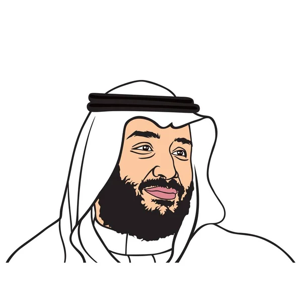 Mohammed Bin Salman Vector Design Design Plano Ícone Modelo Editorial — Vetor de Stock