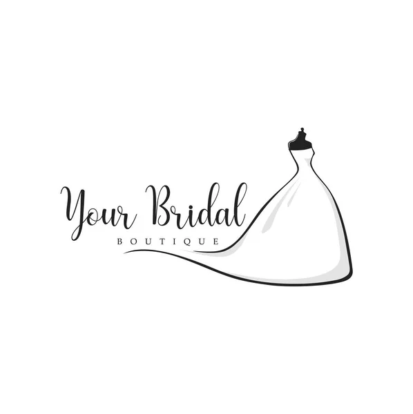Tek renkli gelin Boutique Logo, işaret, simge, manken, moda, güzel gelin, vektör tasarımı