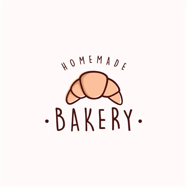 羊角面包 面包店和甜点标志 平面矢量设计 — 图库矢量图片