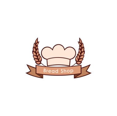 Taze ekmek ve tatlı Logo, işaret, şablon, amblem, düz vektör tasarımı