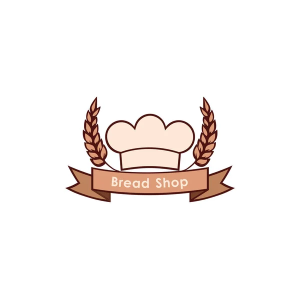 Padaria Fresca Sobremesa Logo Assine Modelo Emblema Projeto Vetorial Plano — Vetor de Stock