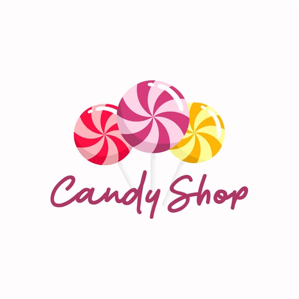 Sladké Candy Shop Logo Podpis Ikona Vektorový Design Šablona — Stockový vektor