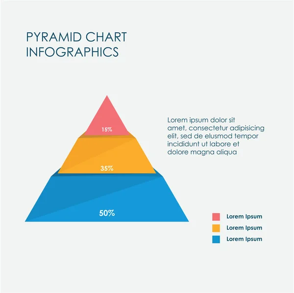 Gráfico Pirâmide Infográficos Elementos Vector Flat Design Sign Icon Full — Vetor de Stock